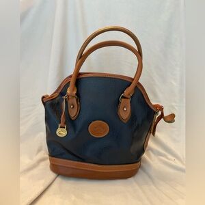 Dooney & Bourke Navy and Tan Shoulder Bag